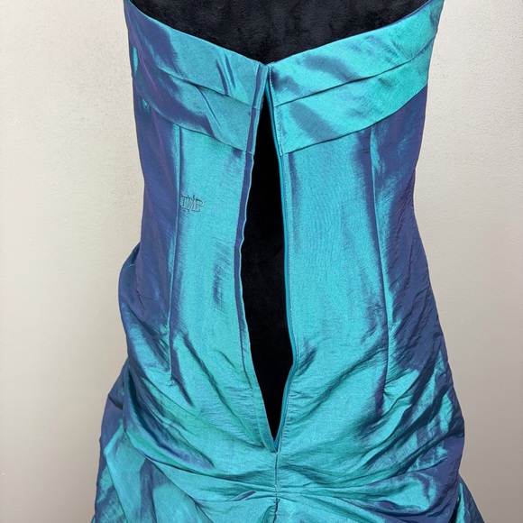 Impression Bridal Prom Dress Size 10 Teal Iridescent Taffeta Y2K Formal Sorority - Picture 6 of 16